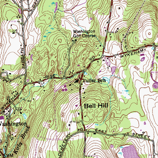 Topographic Map of Tuller School, CT