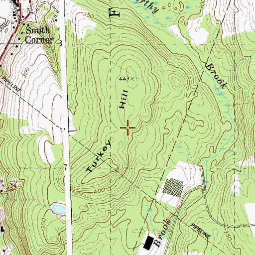 Topographic Map of Turkey Hill, CT