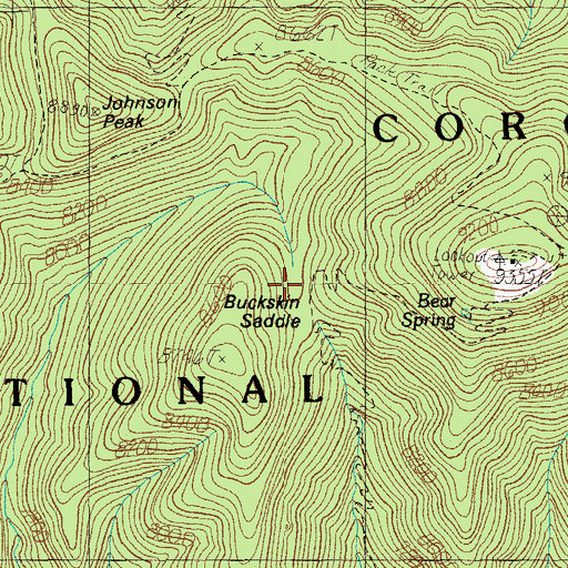 Topographic Map of Buckskin Saddle, AZ