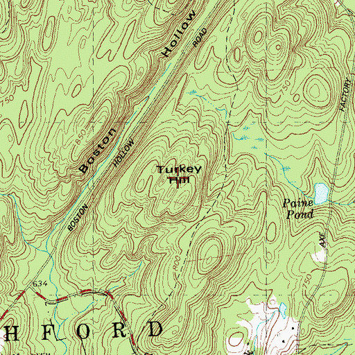 Topographic Map of Turkey Hill, CT