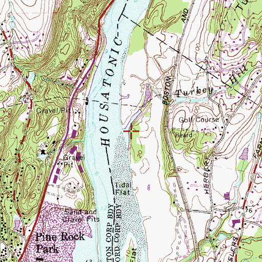 Topographic Map of Turkey Hill Brook, CT
