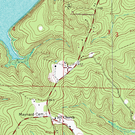 Topographic Map of 101 Gamaliel Volunteer Fire Protection District, AR