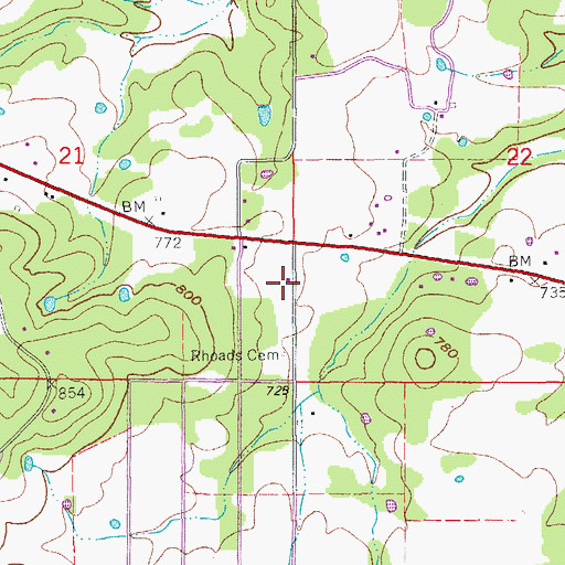 Topographic Map of Agnos - Heart - Glencoe Volunteer Fire Department, AR