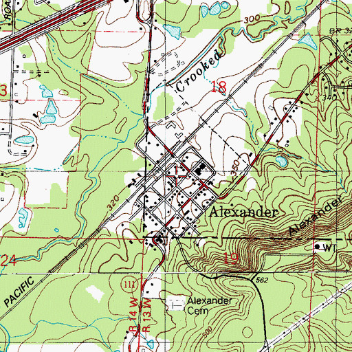 Topographic Map of Alexander Volunteer Fire Department, AR