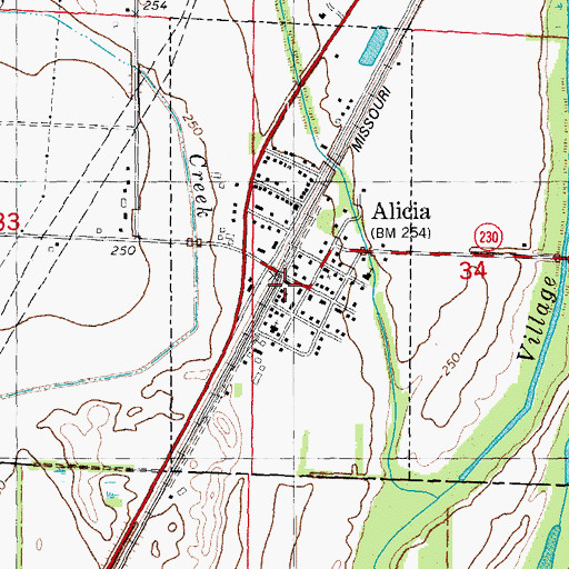 Topographic Map of Alicia Volunteer Fire Department, AR