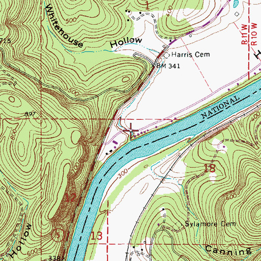 Topographic Map of Allison - Sylamore Volunteer Fire Station 1, AR