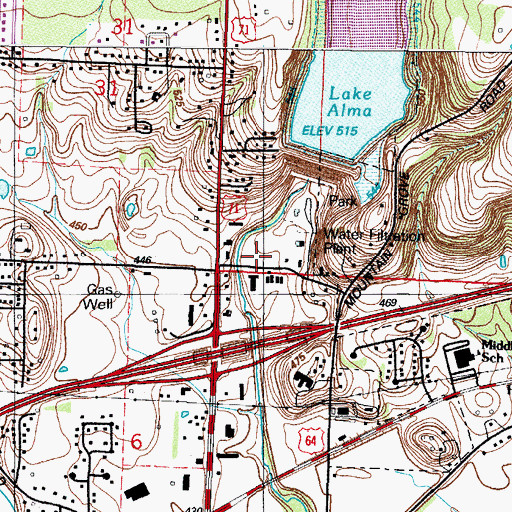 Topographic Map of Alma Fire Department Station 2, AR
