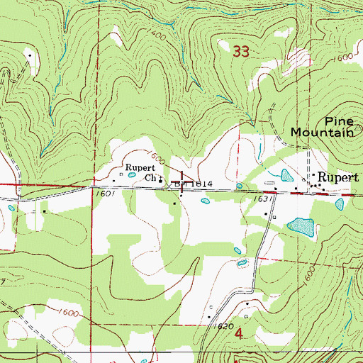 Topographic Map of Alread - Community Volunteer Fire Department Station 1, AR