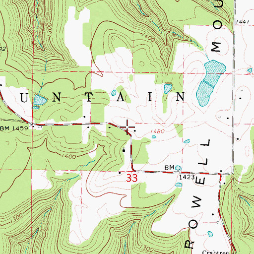 Topographic Map of Alread - Community Volunteer Fire Department Station 2, AR