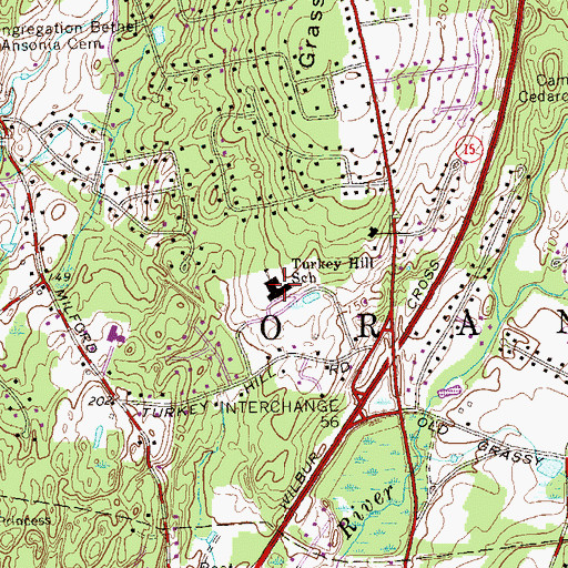 Topographic Map of Turkey Hill School, CT
