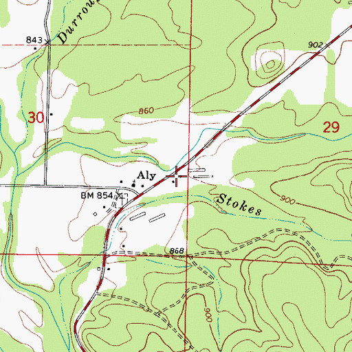 Topographic Map of Aly - Chula Fire Station, AR
