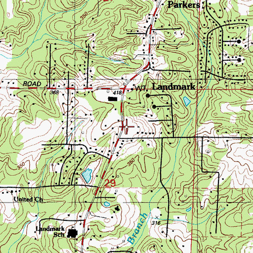Topographic Map of Arch Street Volunteer Fire Department Station 1, AR