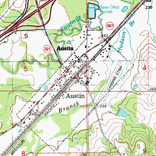 Topographic Map of Austin Fire Department Station 2, AR