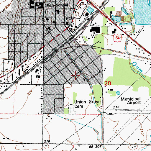 Topographic Map of Bald Knob Volunteer Fire Department Station 2, AR