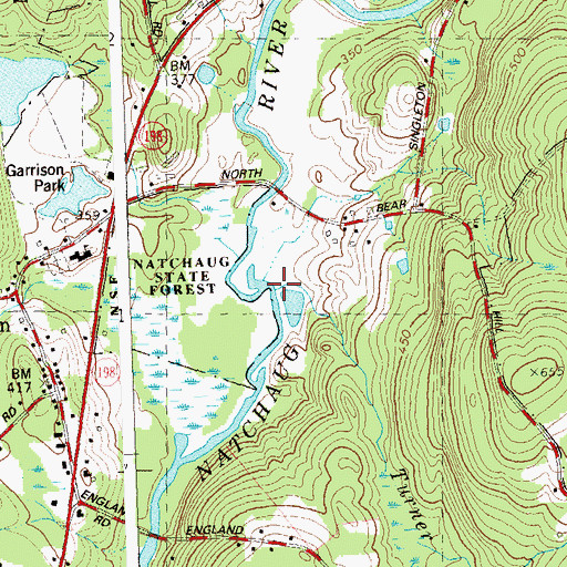 Topographic Map of Turner Brook, CT