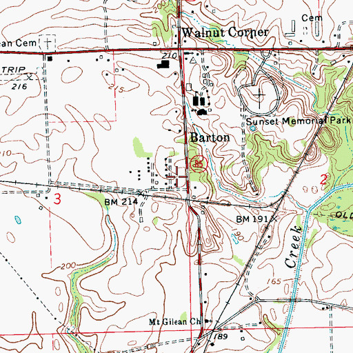 Topographic Map of Barton Rural Fire Station, AR