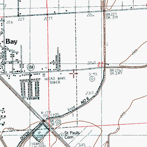 Topographic Map of Bay Fire Department Station 2, AR