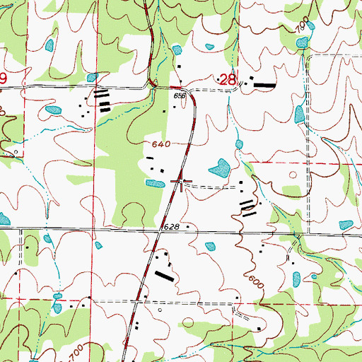Topographic Map of Bayliss Rural Fire Department, AR