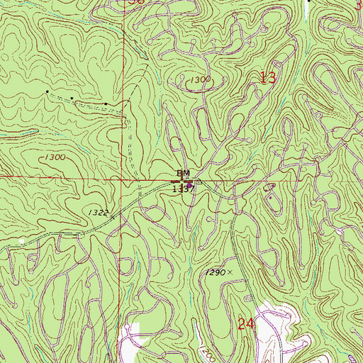 Topographic Map of Bella Vista Fire Department Station 3, AR