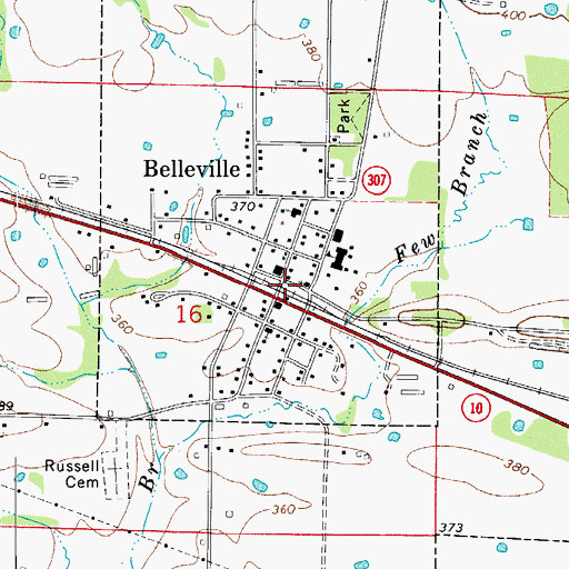 Topographic Map of Belleville Fire Department, AR