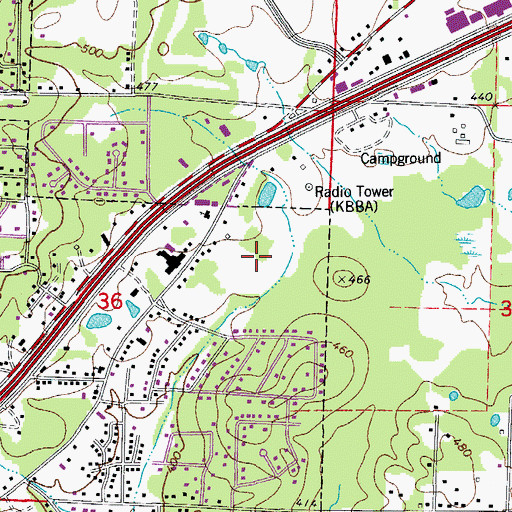 Topographic Map of Benton Fire Department Station 2, AR