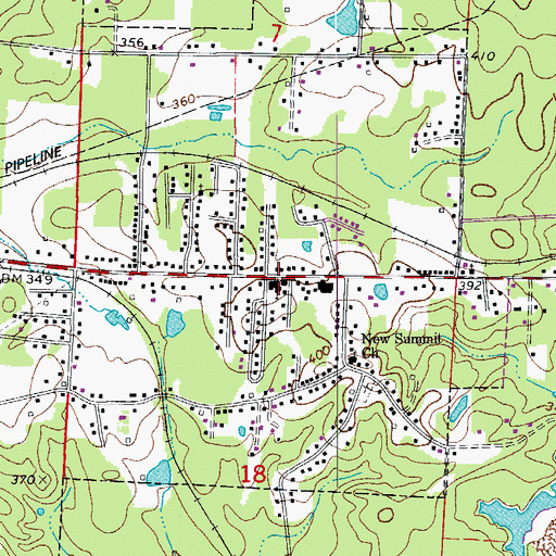 Topographic Map of Benton Fire Department Station 3, AR