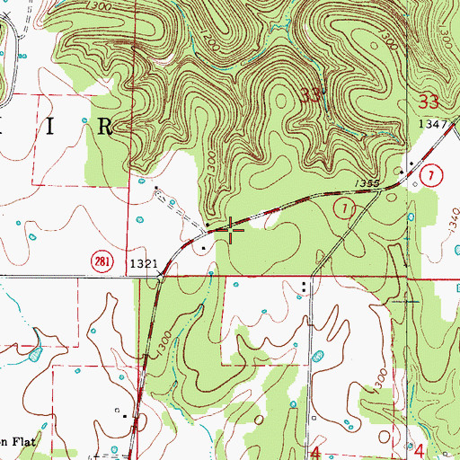 Topographic Map of Bergman Fire Department Station 2, AR