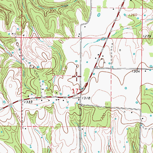 Topographic Map of Bergman Fire Station 1, AR