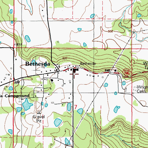 Topographic Map of Bethesda Area Volunteer Fire Department, AR