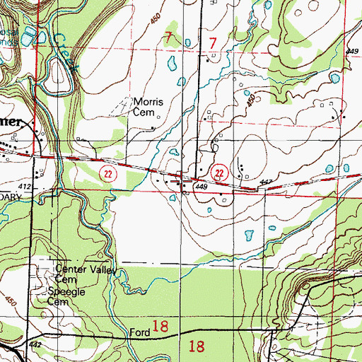 Topographic Map of Big Creek Fire Department Station 2, AR