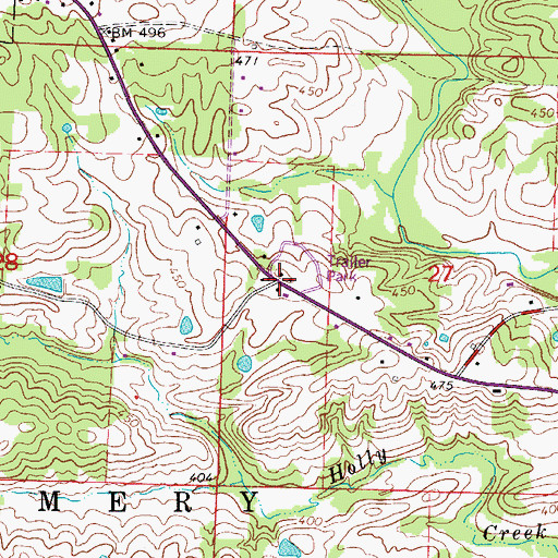 Topographic Map of Bismarck Fire Department Main Station, AR