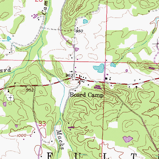 Topographic Map of Board Camp Station Fire District 8, AR