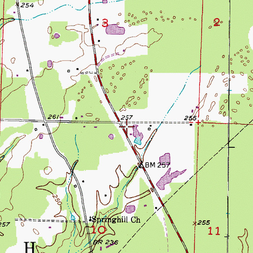 Topographic Map of Boggy Creek Volunteer Fire Department, AR