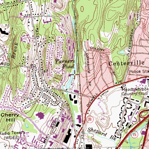 Topographic Map of Turners Pond, CT