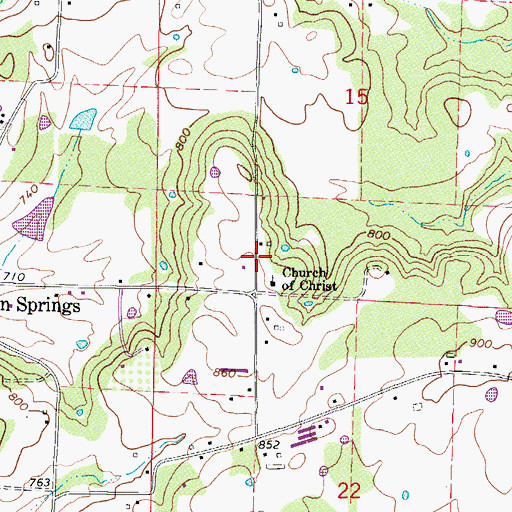 Topographic Map of Bond Special Dean Springs and Rudy District 1 Dean Springs Fire Station, AR