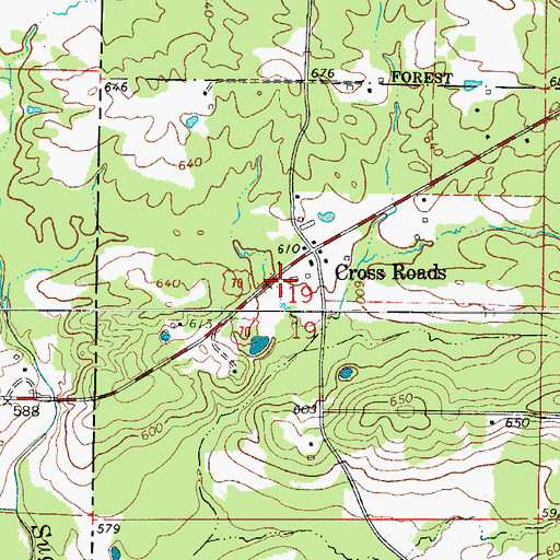 Topographic Map of Bonnerdale Volunteer Fire Department, AR