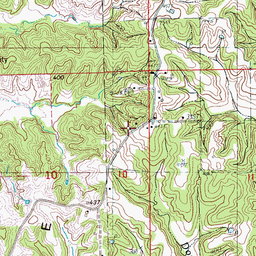 Topographic Map of Bono Fire Department Center Hill Station, AR