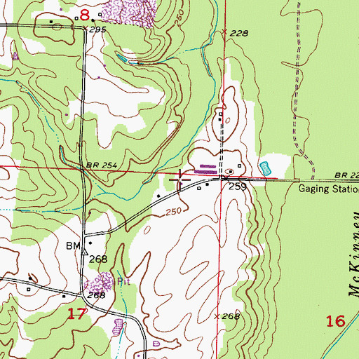 Topographic Map of Booker Bridge Fire Department, AR