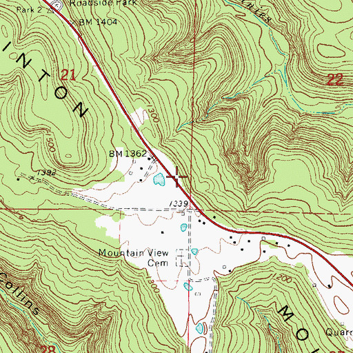 Topographic Map of Botkinburg Volunteer Fire Department, AR