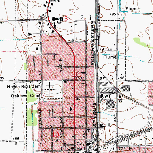 Topographic Map of Brinkley Fire Department, AR