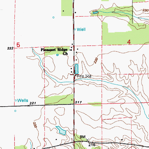 Topographic Map of Brown Grove Volunteer Fire Department, AR