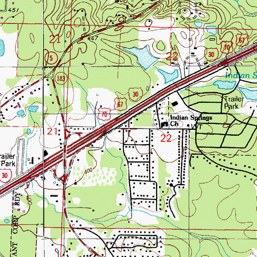 Topographic Map of Bryant Fire Department Station 1, AR