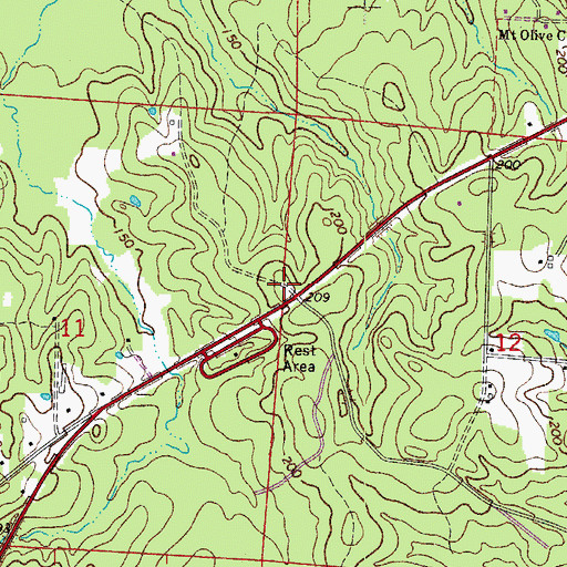 Topographic Map of Buena Vista Volunteer Fire Department Station 2, AR