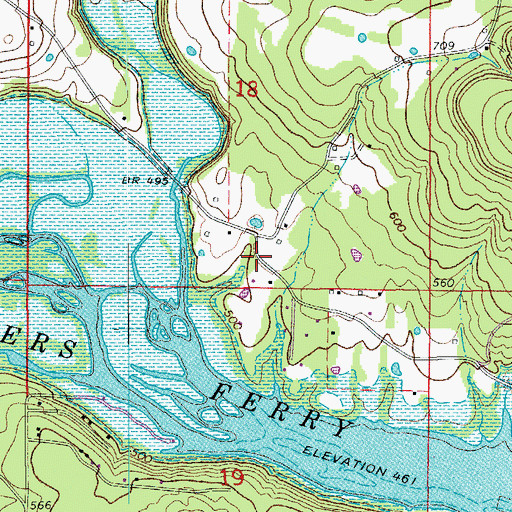Topographic Map of Burnt Ridge Volunteer Fire Department, AR