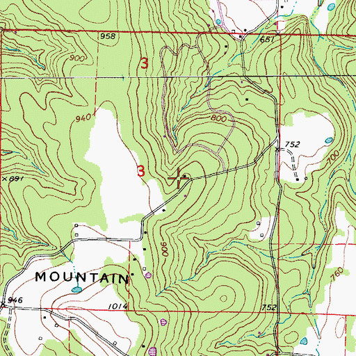 Topographic Map of Burnt Ridge Fire Station Banner Mountain, AR