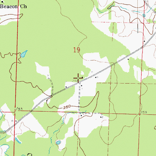 Topographic Map of Bussey - Sharman Fire Station, AR