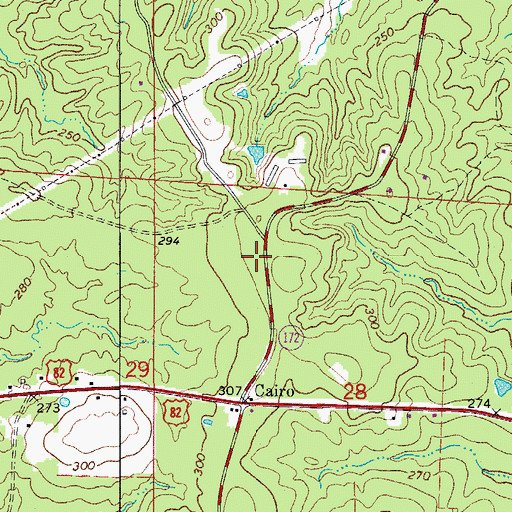 Topographic Map of Cairo Volunteer Fire Station, AR