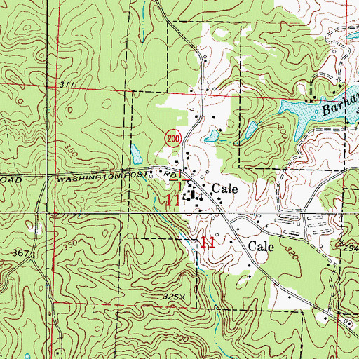 Topographic Map of Cale Fire Department, AR