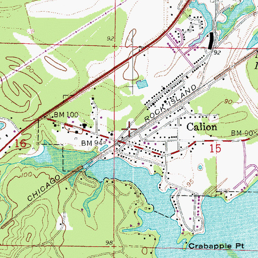 Topographic Map of Calion Volunteer Fire Department, AR