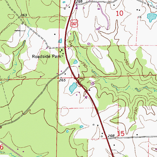 Topographic Map of Calvert Township Volunteer Fire Department, AR